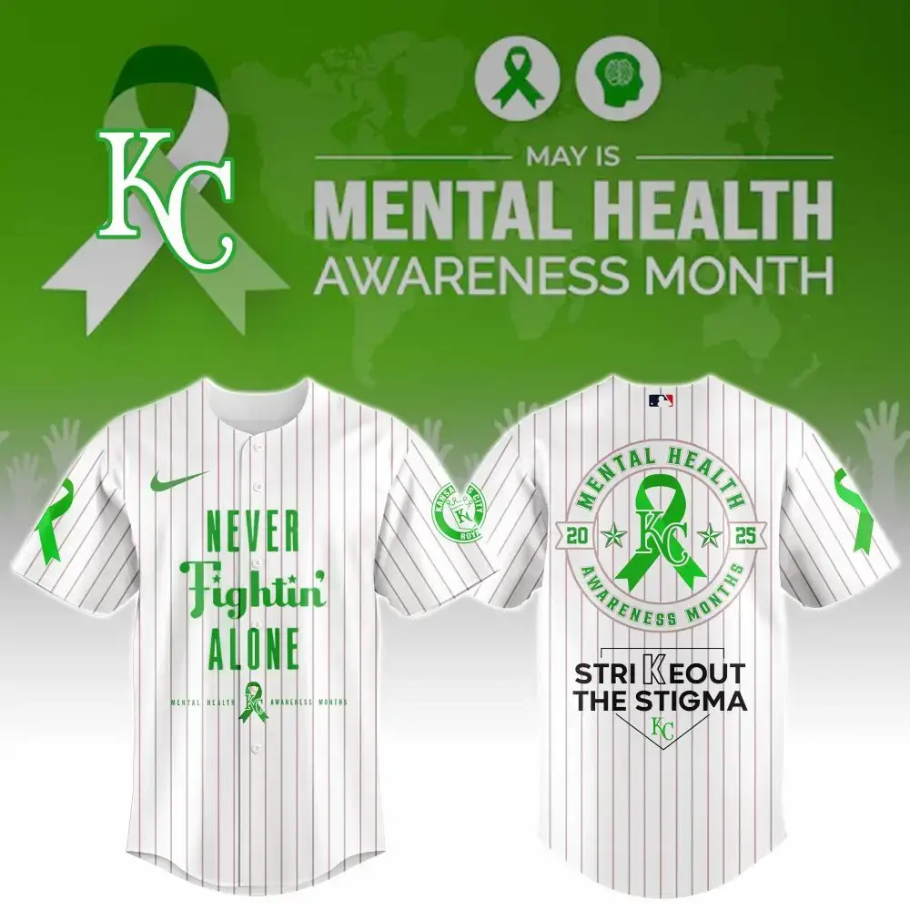 Kansas City Royals Special Mental Health Awareness Week Limited Edition Custom Baseball Jersey Image