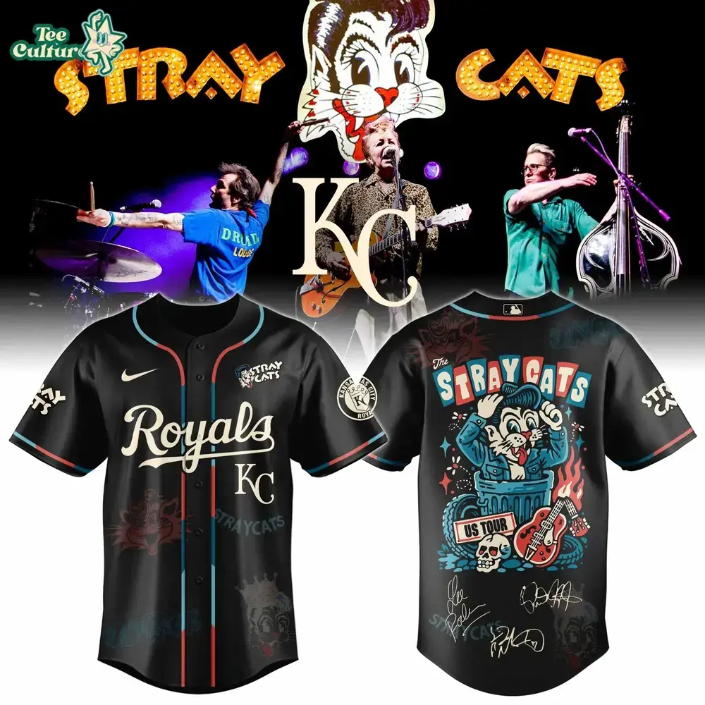 Kansas City Royals Stray Cats 2026 US Tour Inspired Baseball Jersey Image