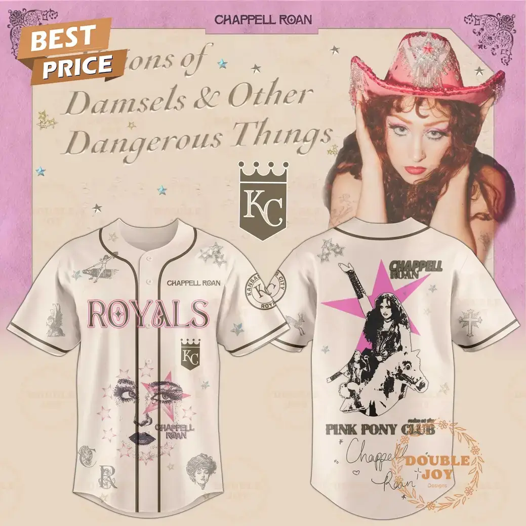 Kansas City Royals x Chappell Roan: Tour 2025 Visions Of Damsels and Other Dangerous Things Baseball Jersey Image