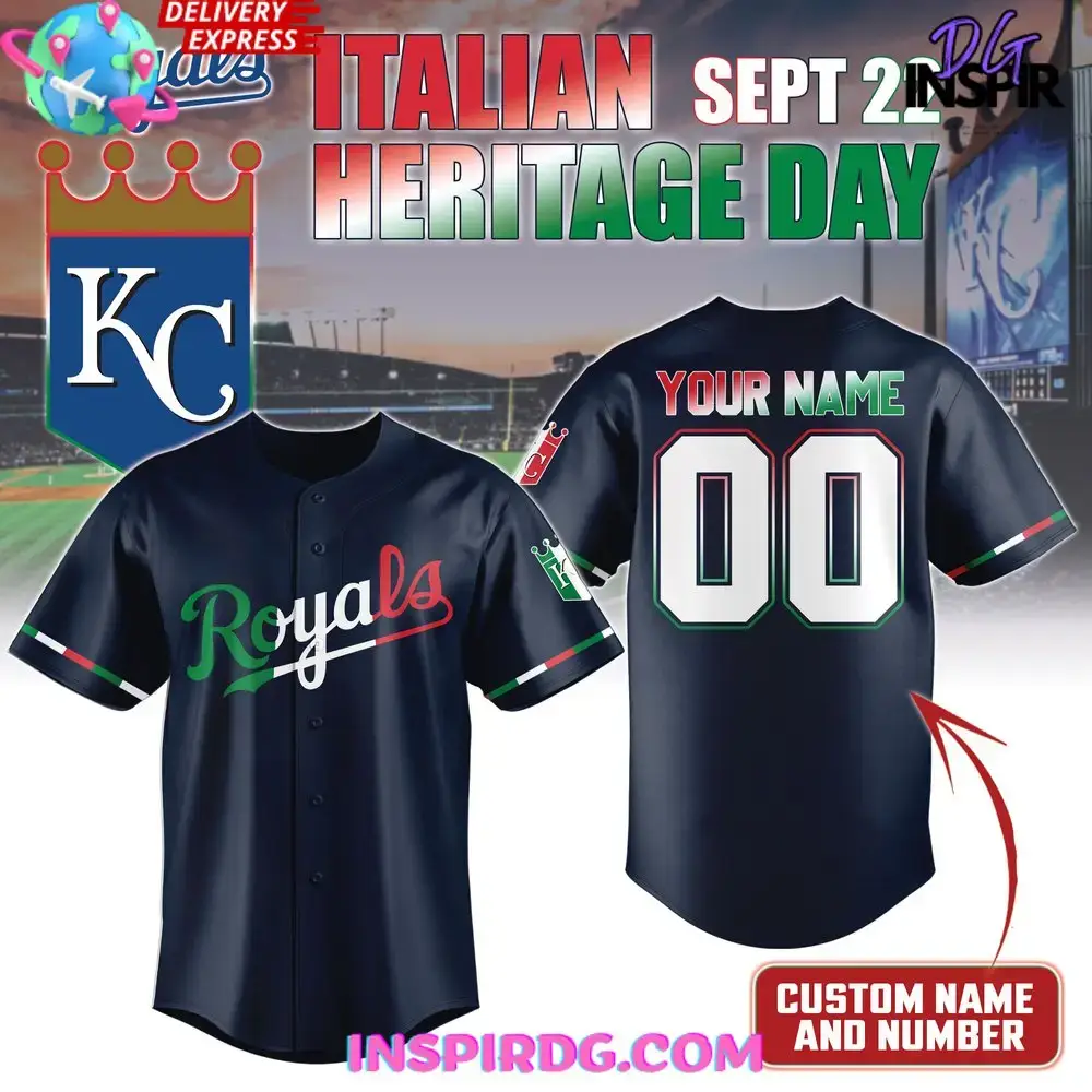 Kansas City Royals X Italian Heritage Day Custom Baseball Jersey Image