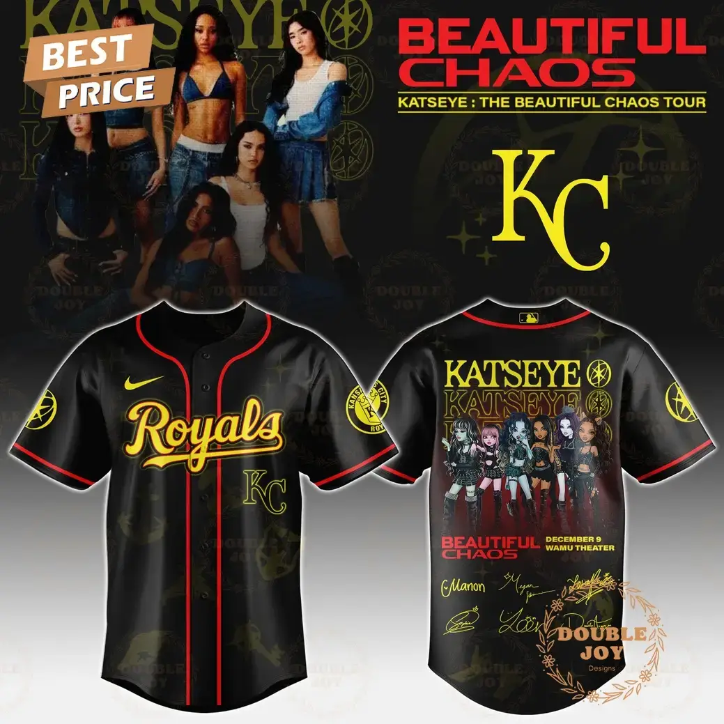 Kansas City Royals x Katseye "The Beautiful Chaos Tour" 2025 Baseball Jersey Image