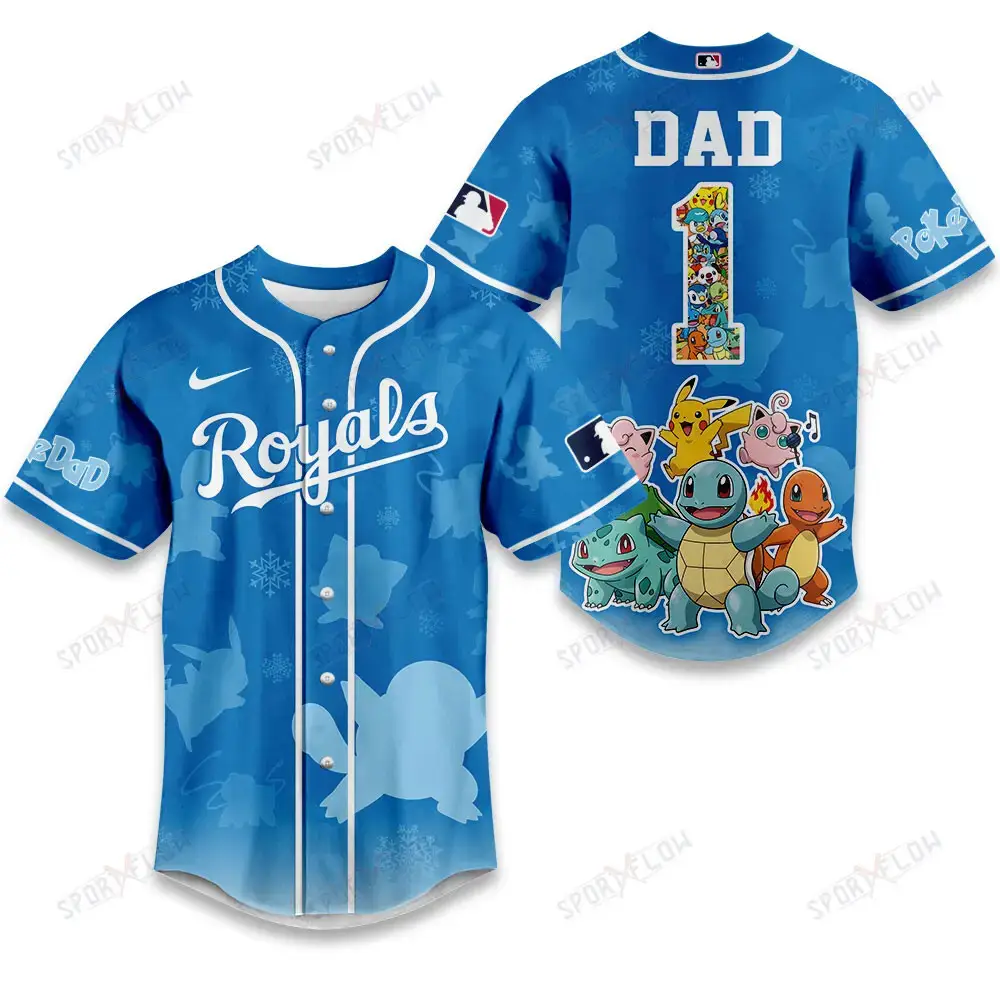 Kansas City Royals X Pokemon Ultimate Dad Edition Baseball Jersey Image