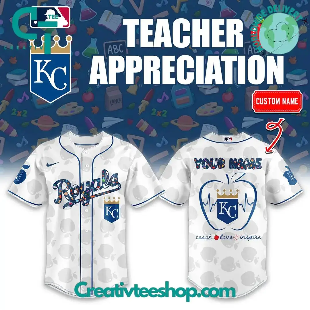 Kansas City Royals X Teacher Appreciation Personalized Baseball Jersey Image