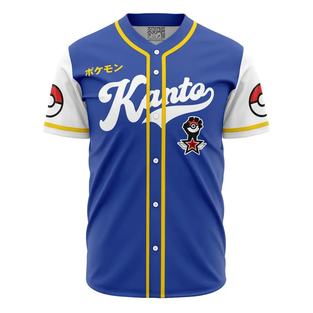Kanto Trainer Pokemon Baseball Jersey Image
