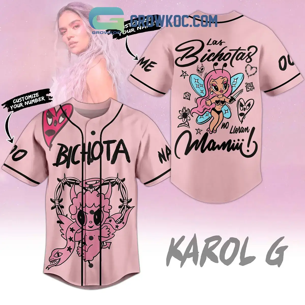 Karol G Bichota Las Bichotas Mami Personalized Baseball Jersey Image