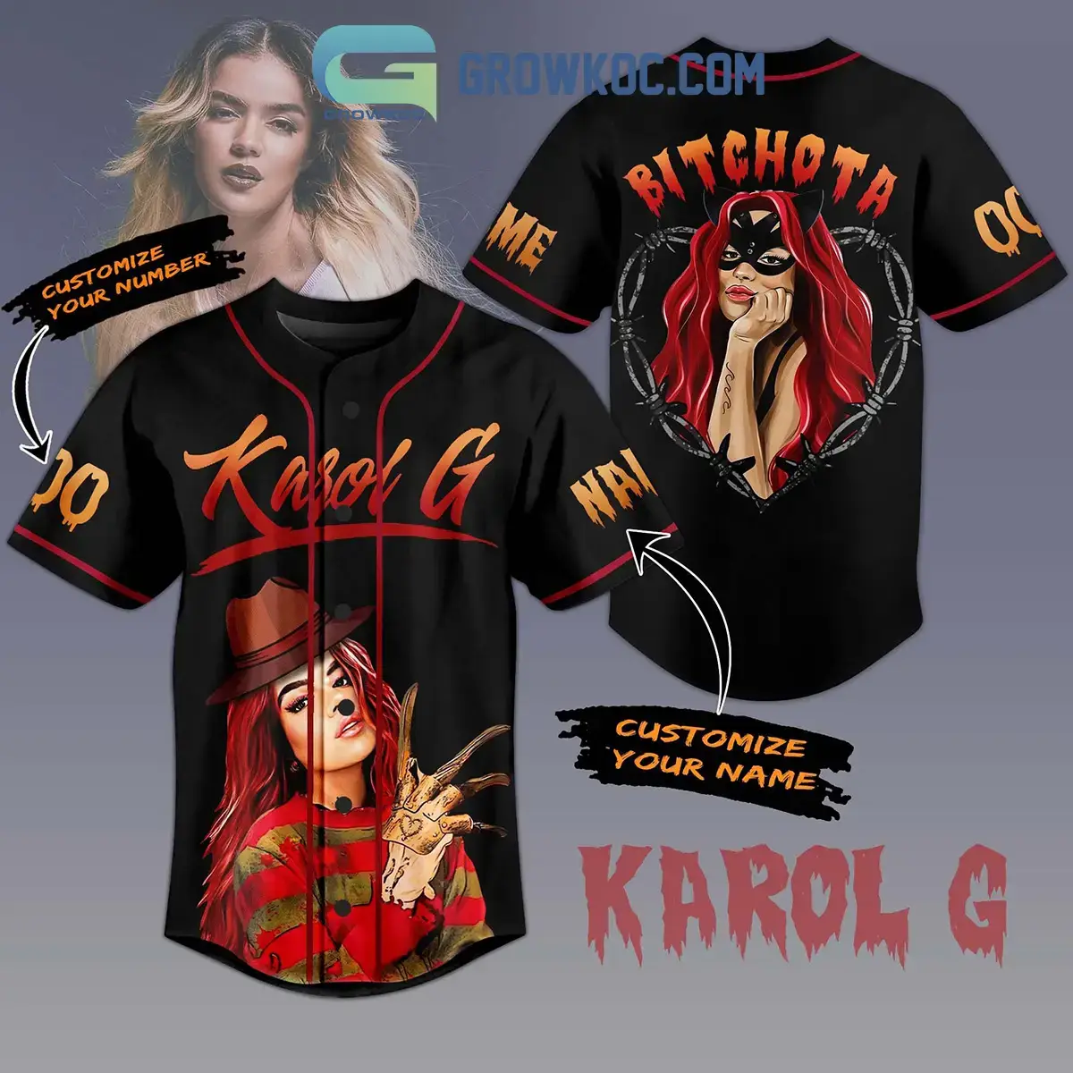 Karol G Bitchota Personalized Baseball Jersey Image