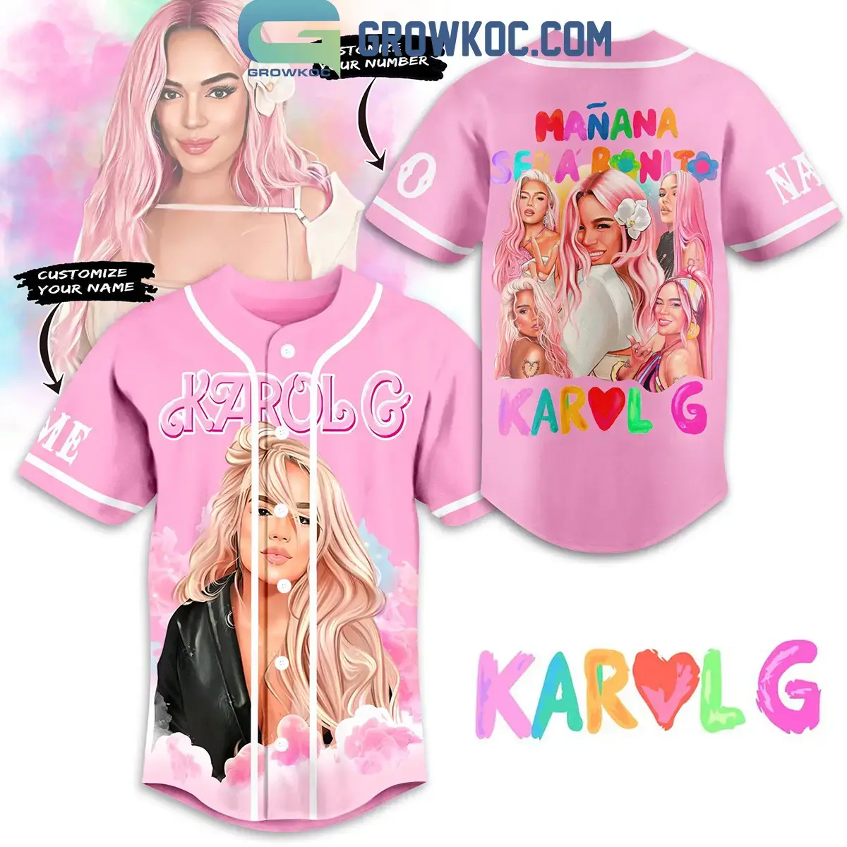 Karol G Latina Star Manana Sera Bonito Personalized Baseball Jersey Image
