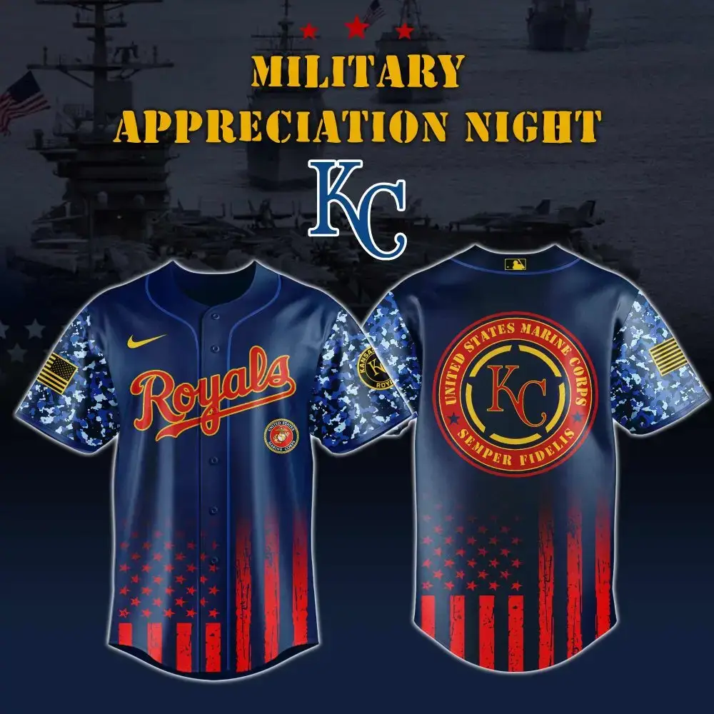 Kc Royals Military Appreciation Jersey - Honor & Style With Usmc Tribute Image