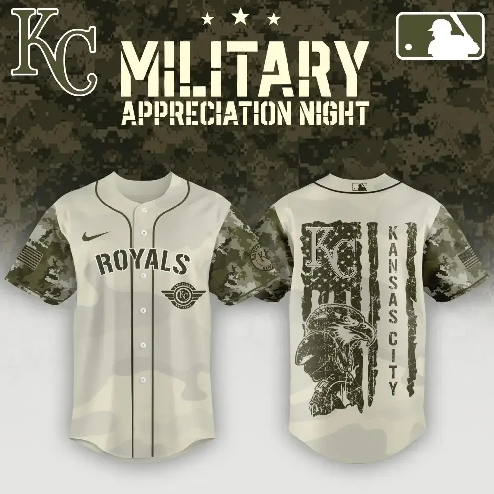 Kc Royals Military Appreciation Jersey - Limited Edition Camo Baseball Shirt Image