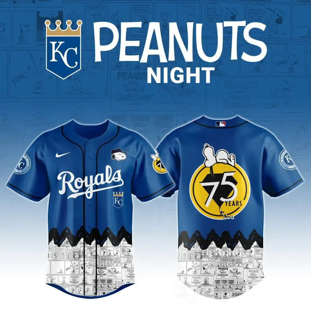 Kc Royals Snoopy Peanuts Night Jersey - 75Th Anniversary Edition Image