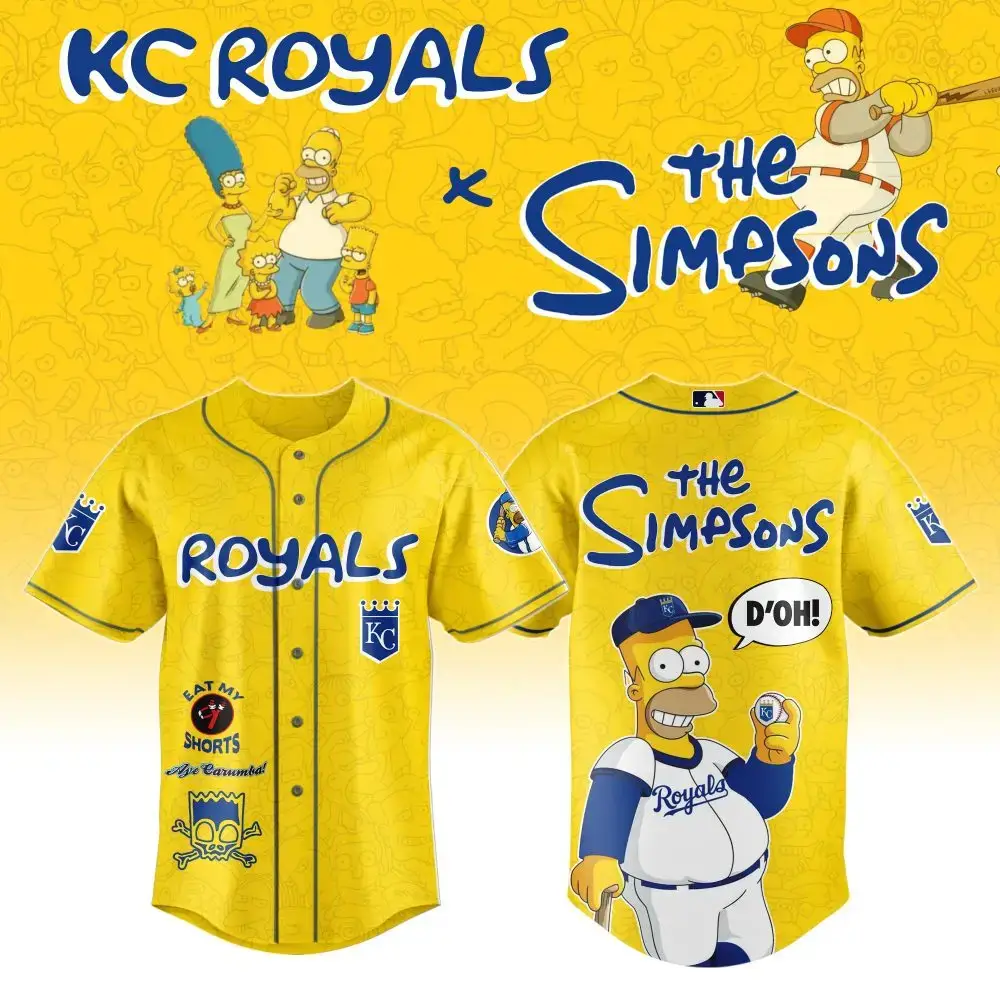 Kc Royals X The Simpsons Limited Edition Yellow Jersey - Collector'S Item For Fans Image