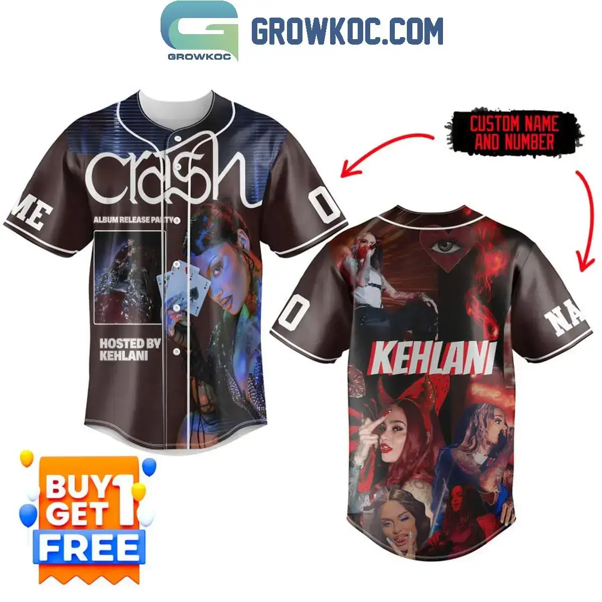 Kehlani Crash Album Release Party Personalized Baseball Jersey Image