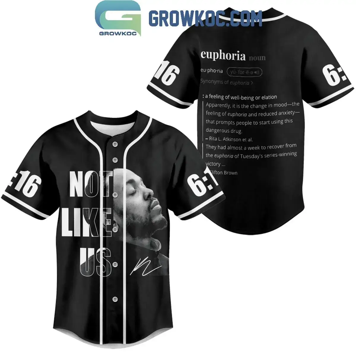 Kendrick Lamar Not Like Us Euphoria Personalized Baseball Jersey Image