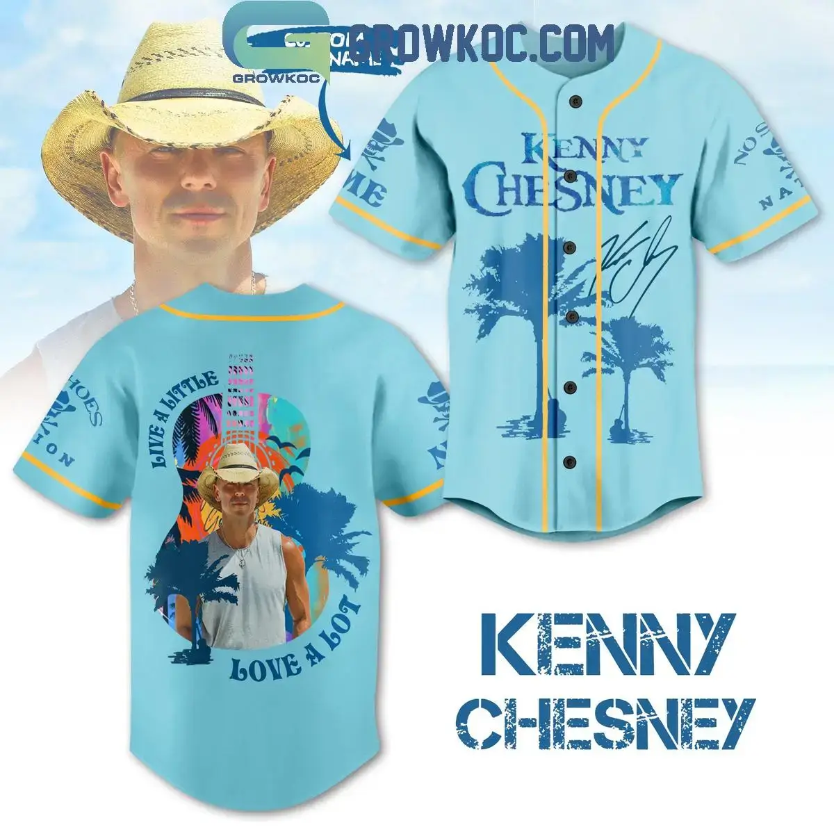 Kenny Chesney Live A Little Love A Lot Personalized Baseball Jersey Image