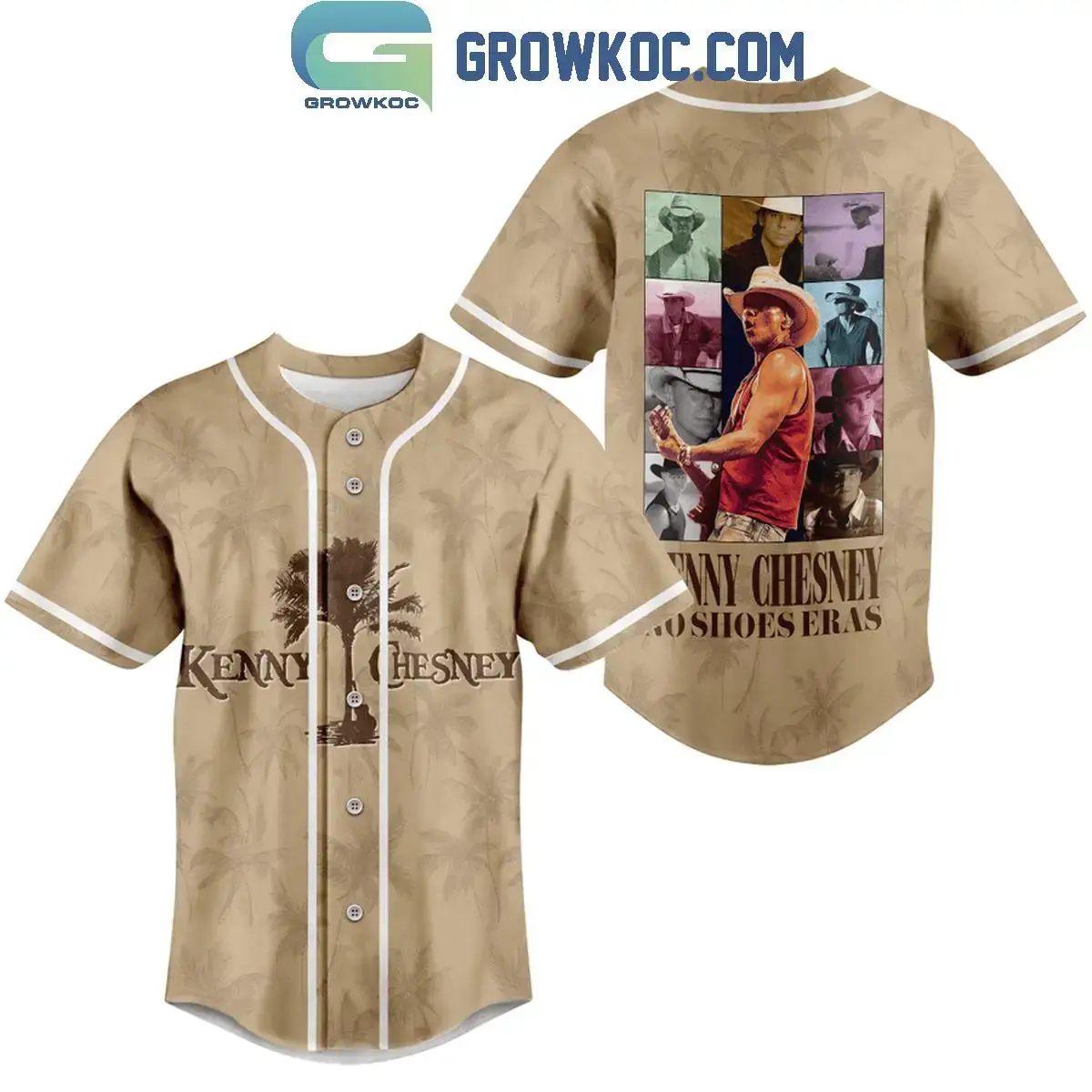 Kenny Chesney No Shoes Eras Personalized Baseball Jersey Brown Design Image