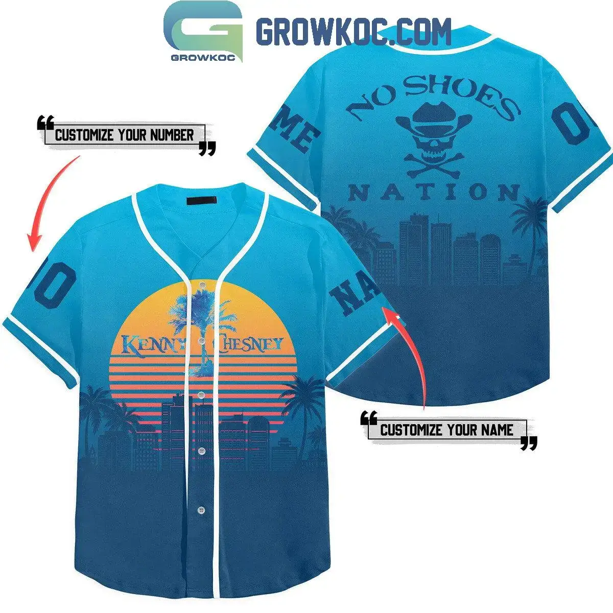 Kenny Chesney No Shoes Nation Cowboy Personalized Baseball Jersey Image