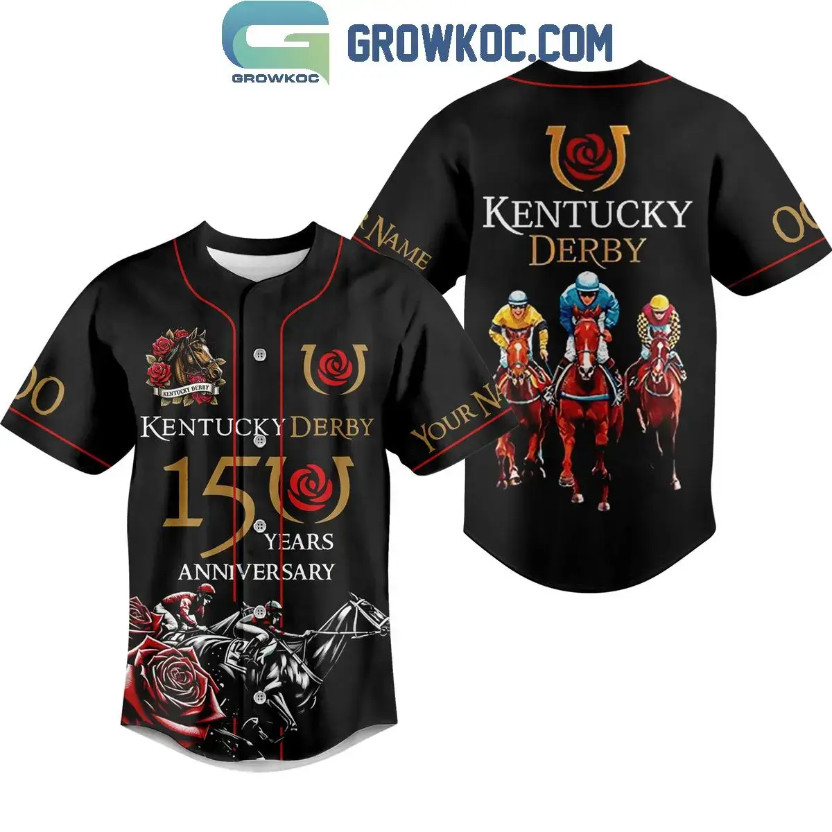 Kentucky Derby 150 Years Of Anniversary Personalized Baseball Jersey Image