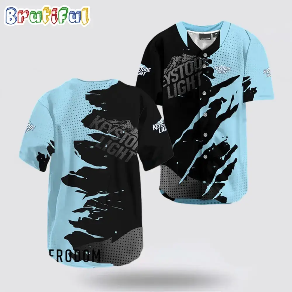 Keystone Light Metal Crack Pattern Baseball Jersey Image