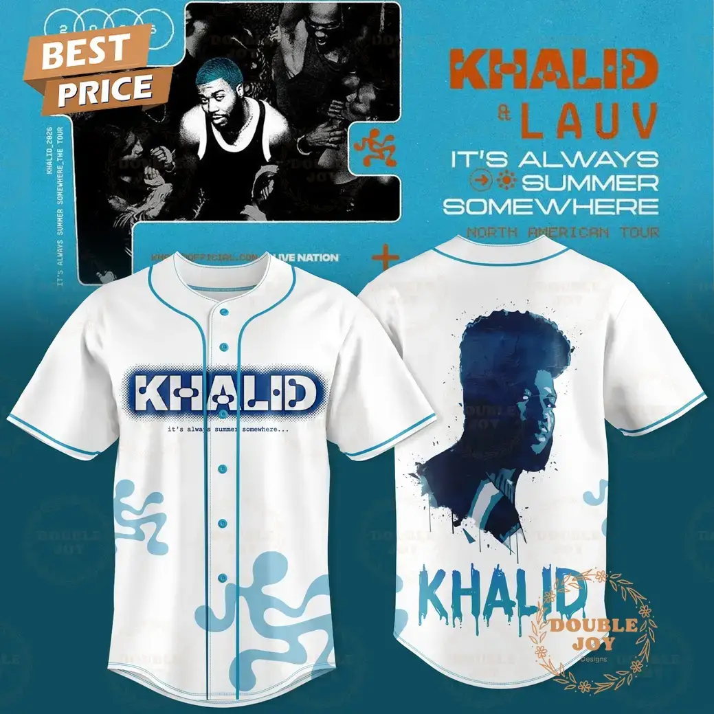 Khalid And Lauv "It's Always Summer Somewhere Tour" 2025 Baseball Jersey Image