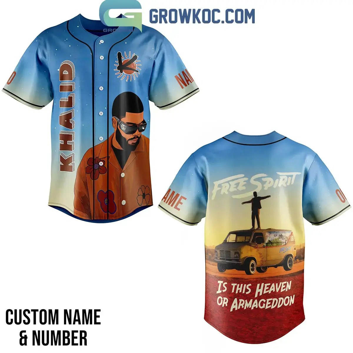 Khalid Free Spirit Is This Heaven Or Armageddon Personalized Baseball Jersey Image
