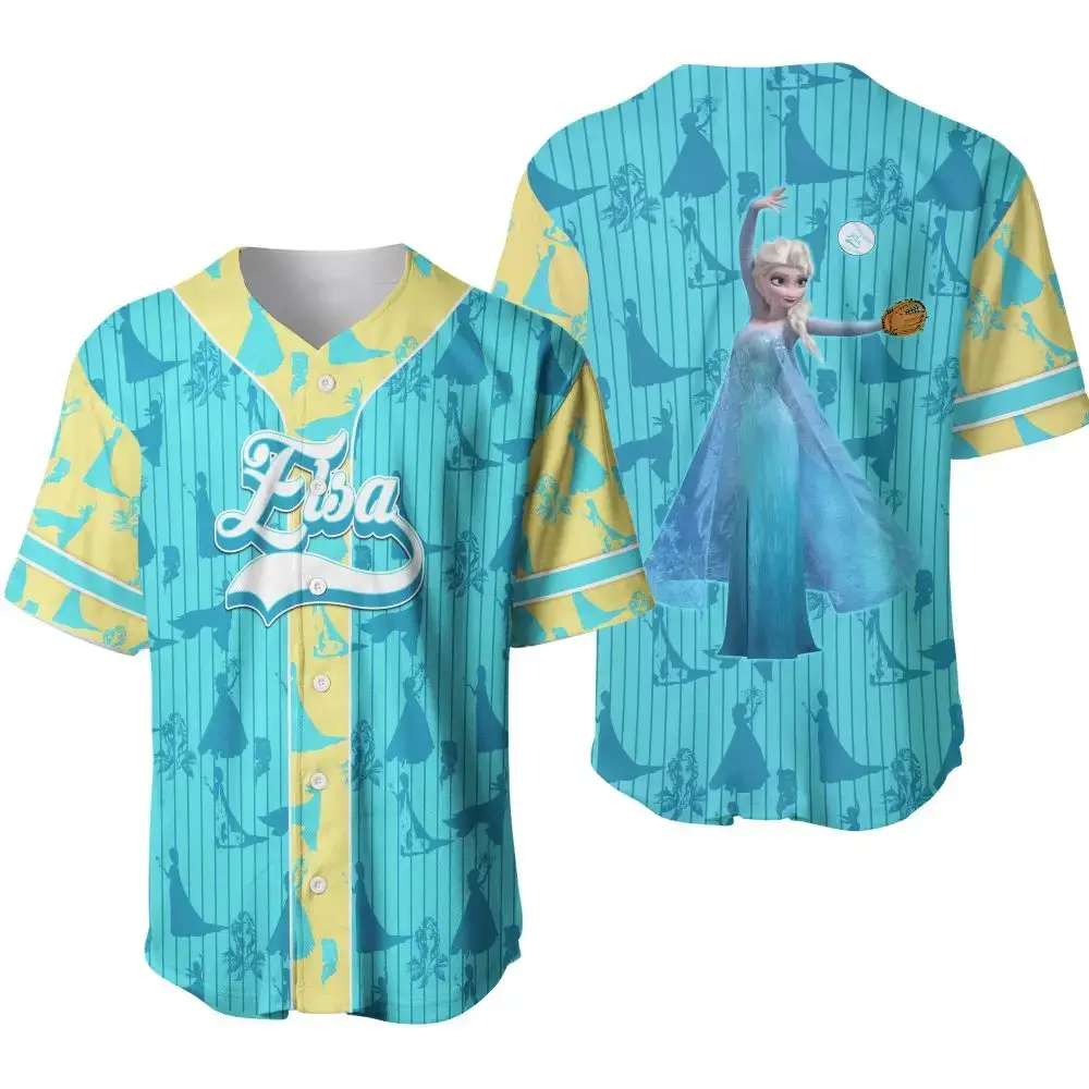 Kids' Elsa Baseball Jersey – Stylish Frozen-Themed Shirt For Fans Image