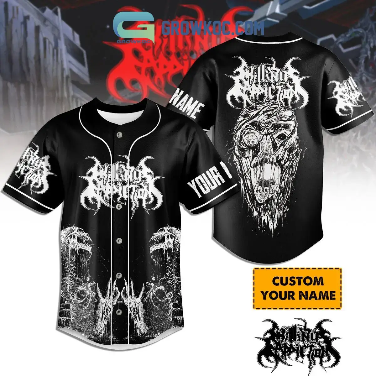 Killing Addiction Rock Band Black Design Personalized Baseball Jersey Image