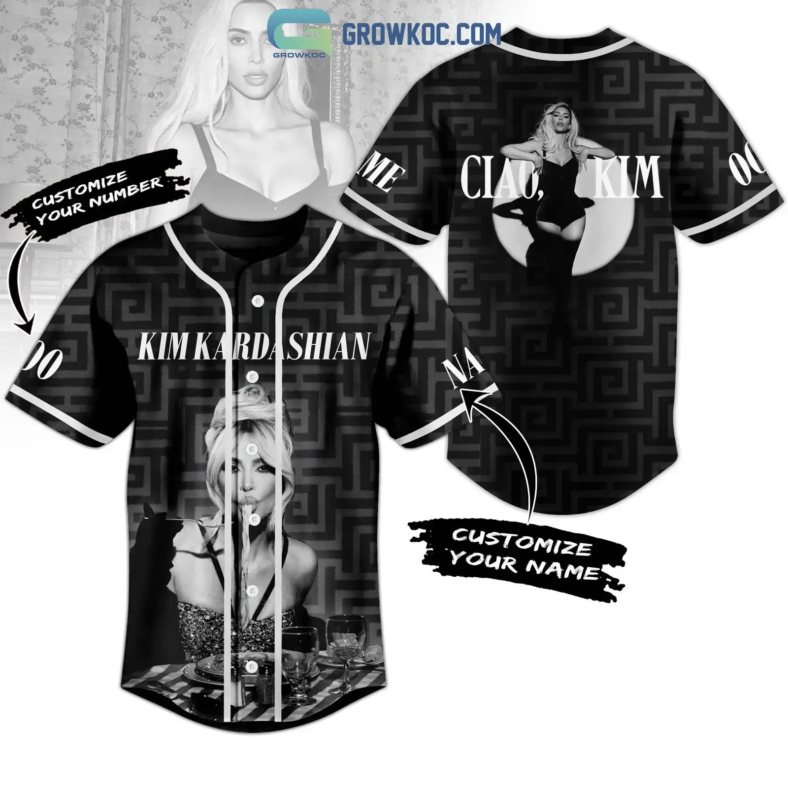 Kim Kardashian Personalized Baseball Jersey Image