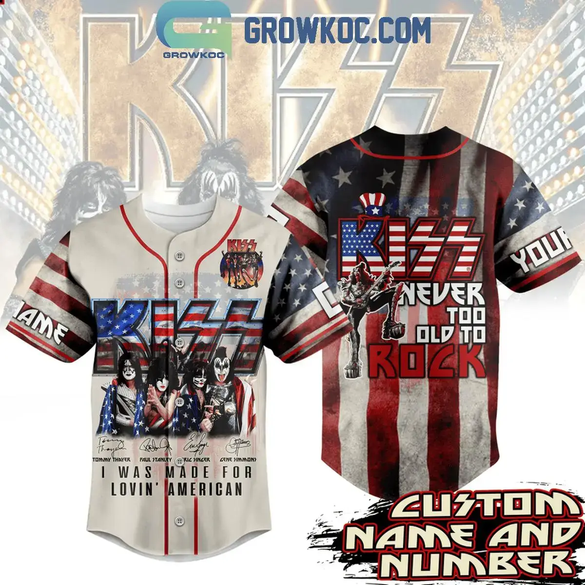 Kiss I Was Made For Lovin' American Personalized Baseball Jersey Image