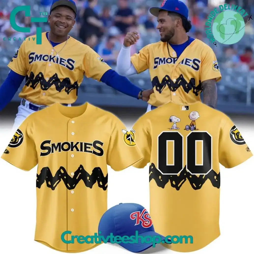 Knoxville Smokies X Peanuts Night 2025 Personalized Baseball Jersey Image