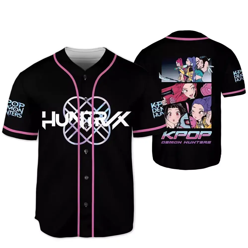 Kpop Demon Hunters Baseball Jersey – Anime Style Graphic Tee For Fans Image