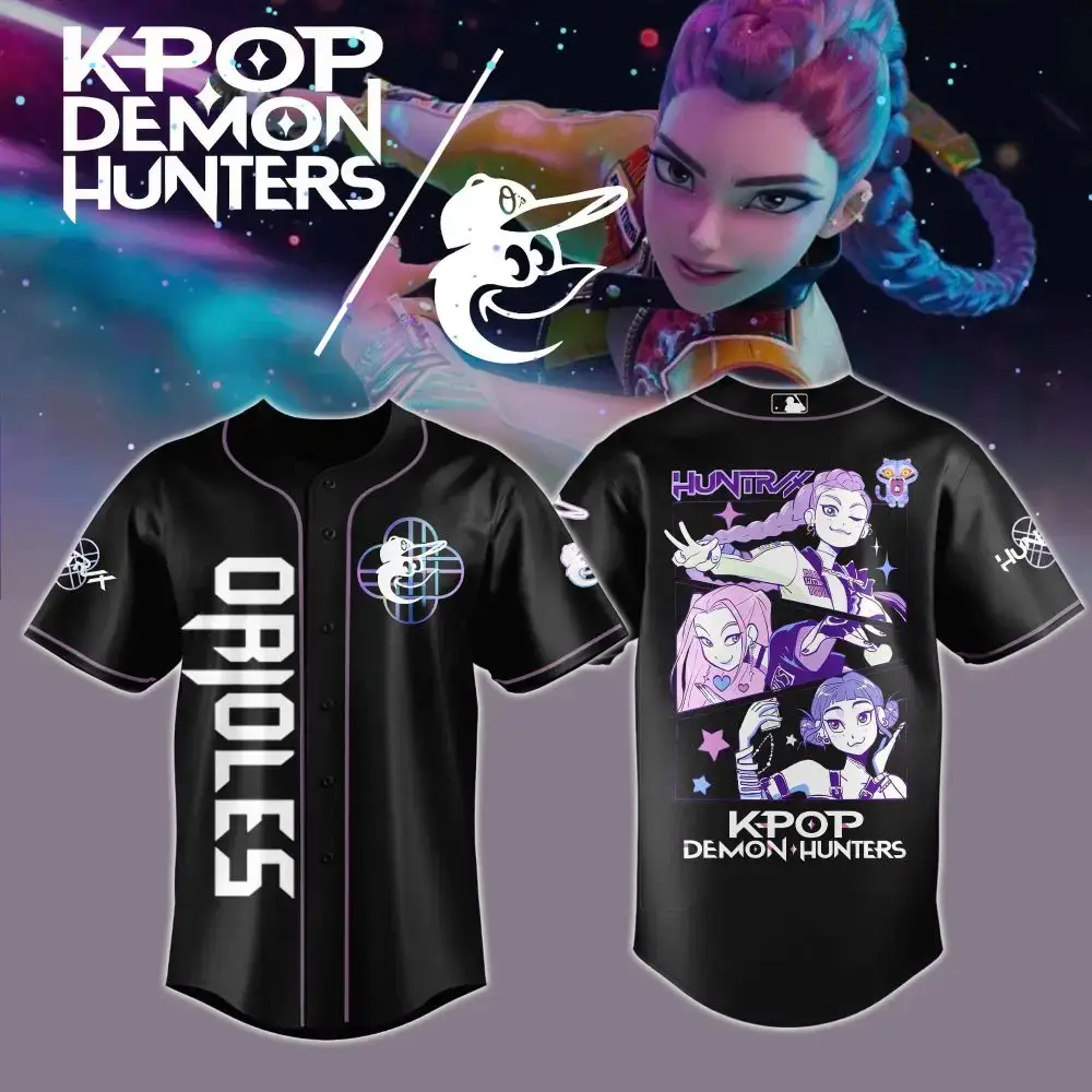 Kpop Demon Hunters Baseball Jersey – Stylish Anime Graphic Tee For Fans Image