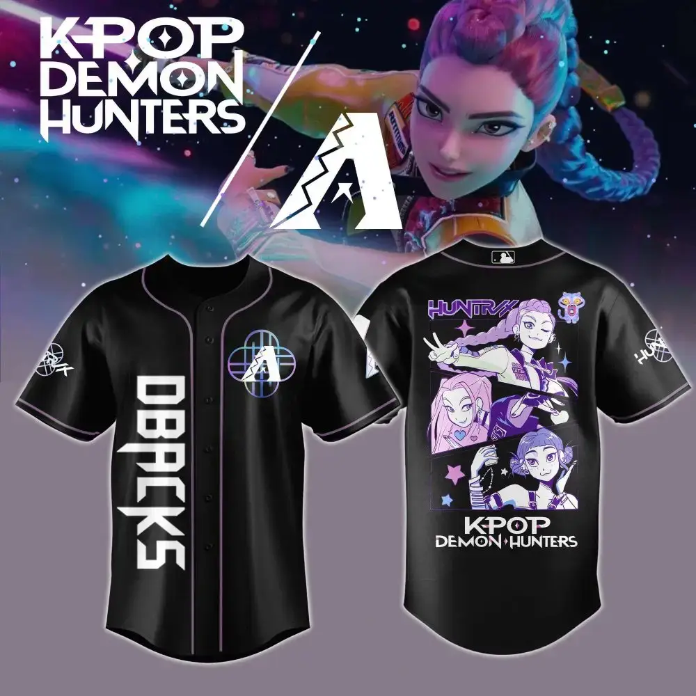 Kpop Demon Hunters Baseball Jersey - Stylish Anime Graphic Tee For Fans Image
