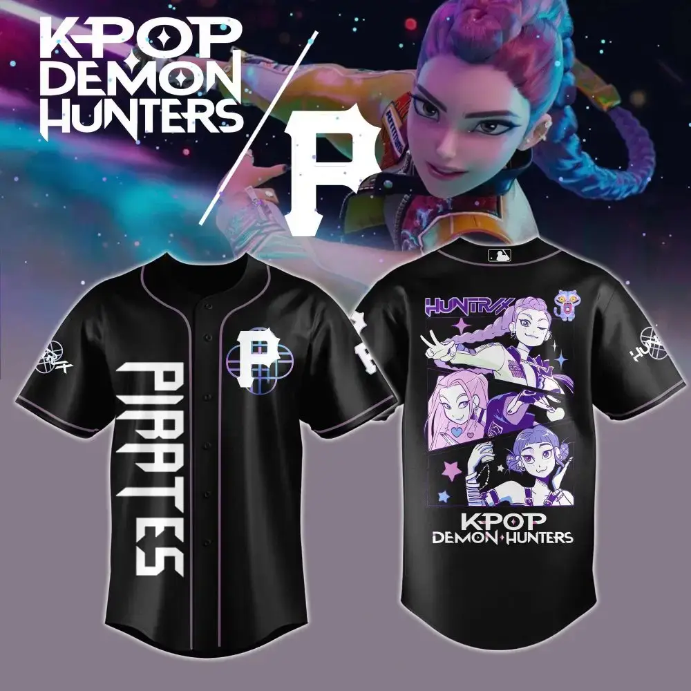 Kpop Demon Hunters Baseball Jersey - Stylish Anime-Inspired Design For Fans Image