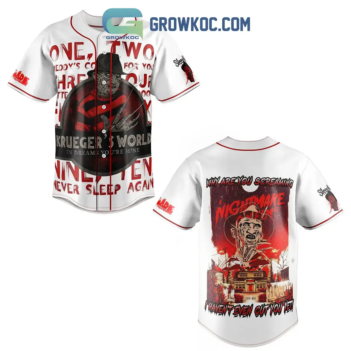 Krueger's World In Dream You're Mine Why Are You Screaming I Haven't Even Cut You Yet Personalized Baseball Jersey Image
