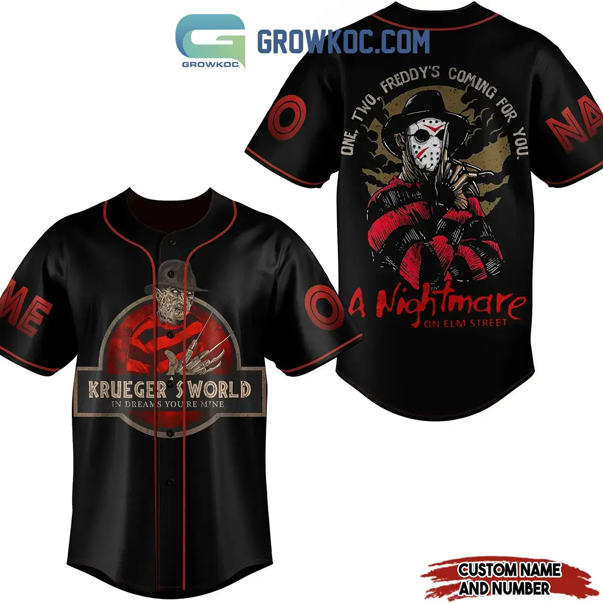 Krueger's World In Dreams You're Mine A Nightmare On Elm Street Personalized Baseball Jersey Image