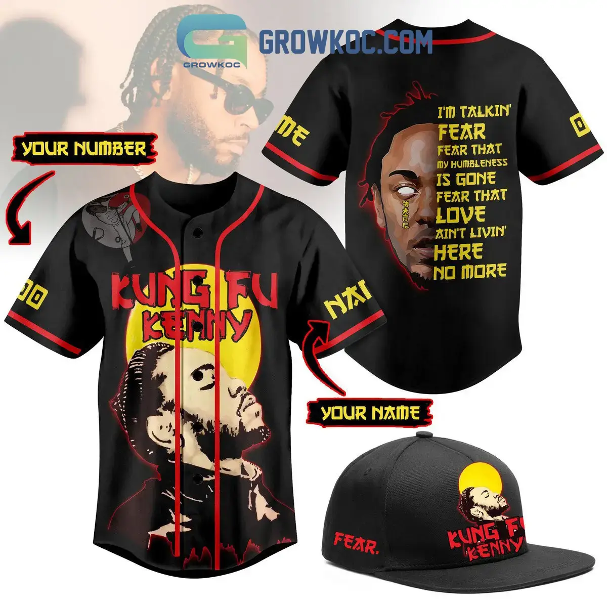Kung Fu Kenny Personalized Baseball Jersey Image
