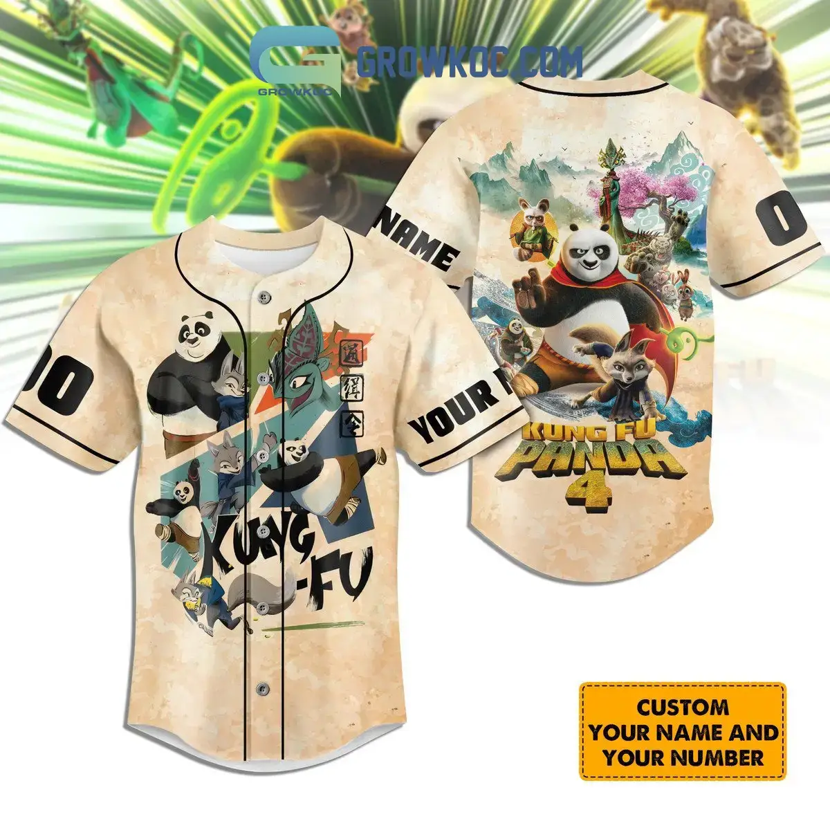 Kung Fu Panda 4 Love Personalized Baseball Jersey Image