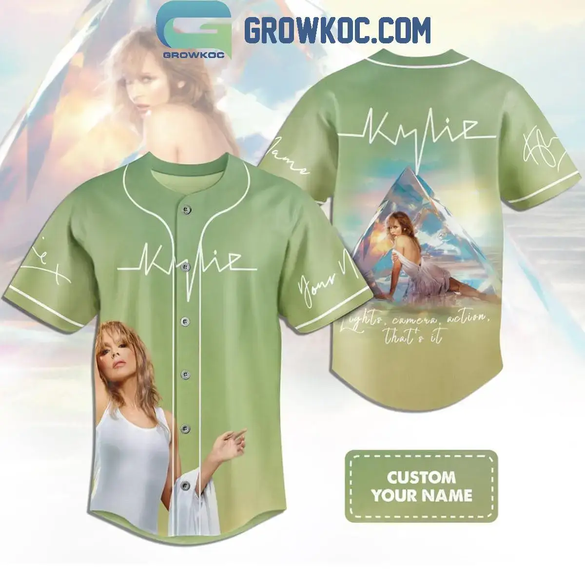 Kylie Minogue Lights Camera Action That's It Personalized Baseball Jersey Image