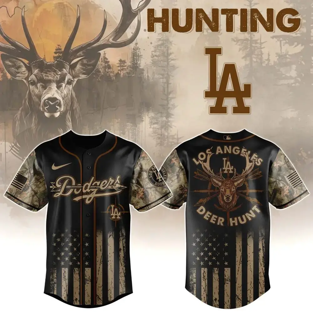 La Dodgers Deer Hunt Camo Jersey - Unique Hunting Apparel For Fans & Outdoors Enthusiasts Image