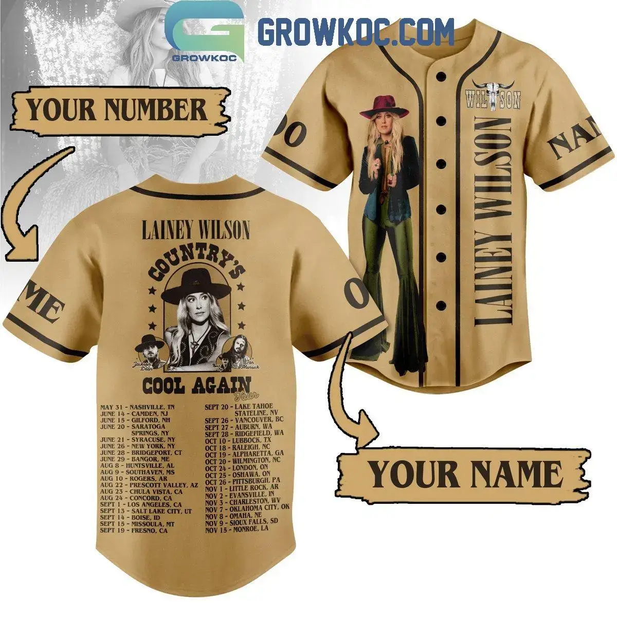 Lainey Wilson Country's Cool Again Personalized Baseball Jersey Image