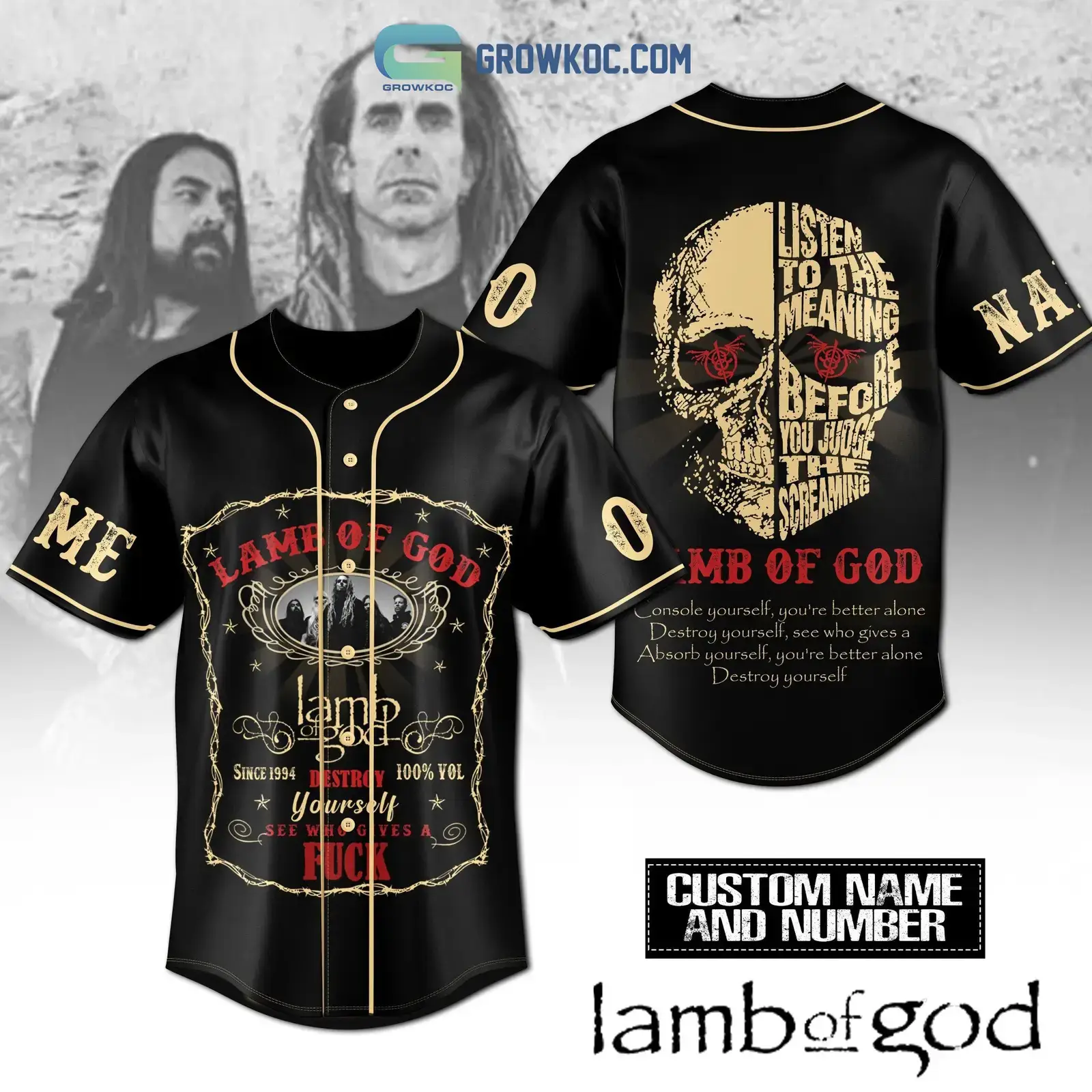 Lamb Of God Destroy Yourself Personalized Baseball Jersey Image