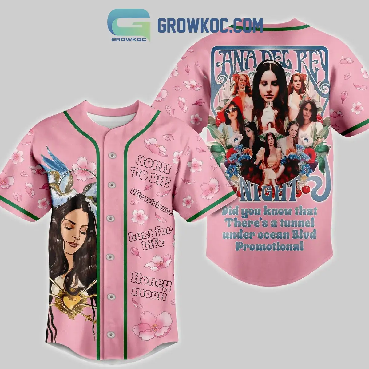 Lana Del Rey Born To Die Lust For Life Honey Moon Pink Design Baseball Jersey Image