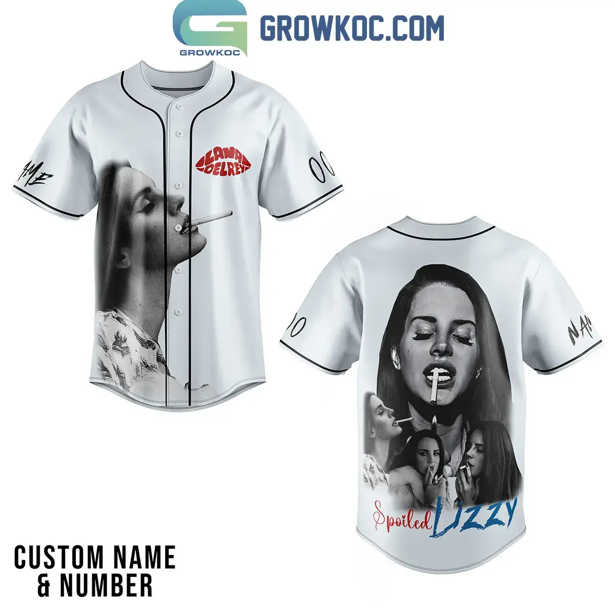 Lana Del Rey Cinnamon Girl Personalized Baseball Jersey White Design Image