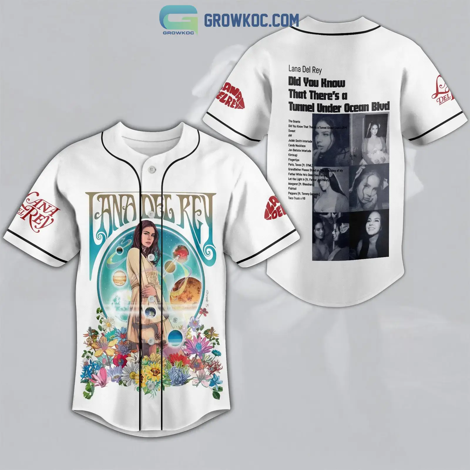 Lana Del Rey Did You Know That There's A Tunnel Under Ocean Blvd White Design Baseball Jersey Image