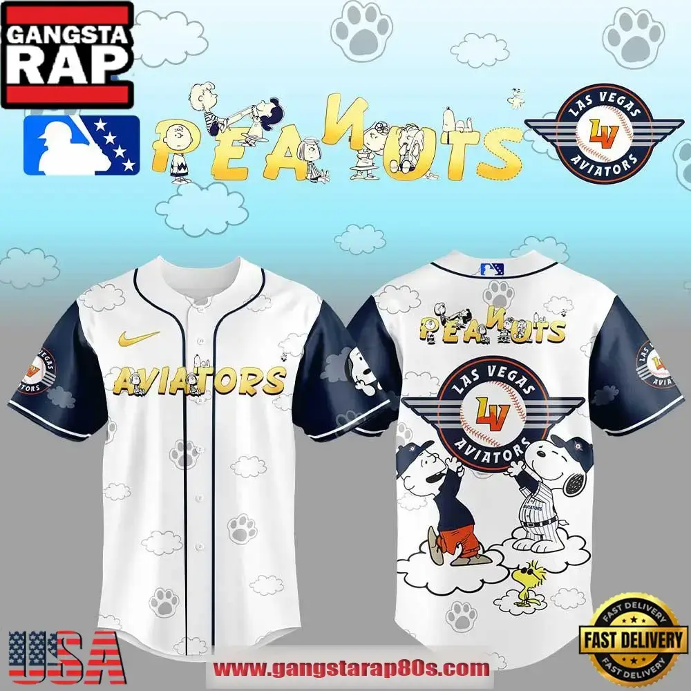 Las Vegas Aviators x Peanuts Limited Edition Baseball Jersey Shirt Image