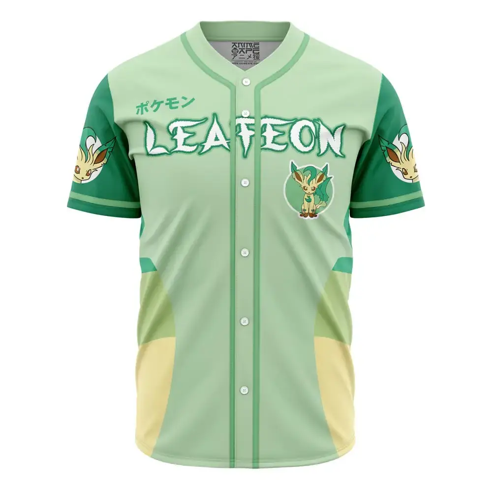 Leafeon Eeveelution Pokemon Baseball Jersey Image