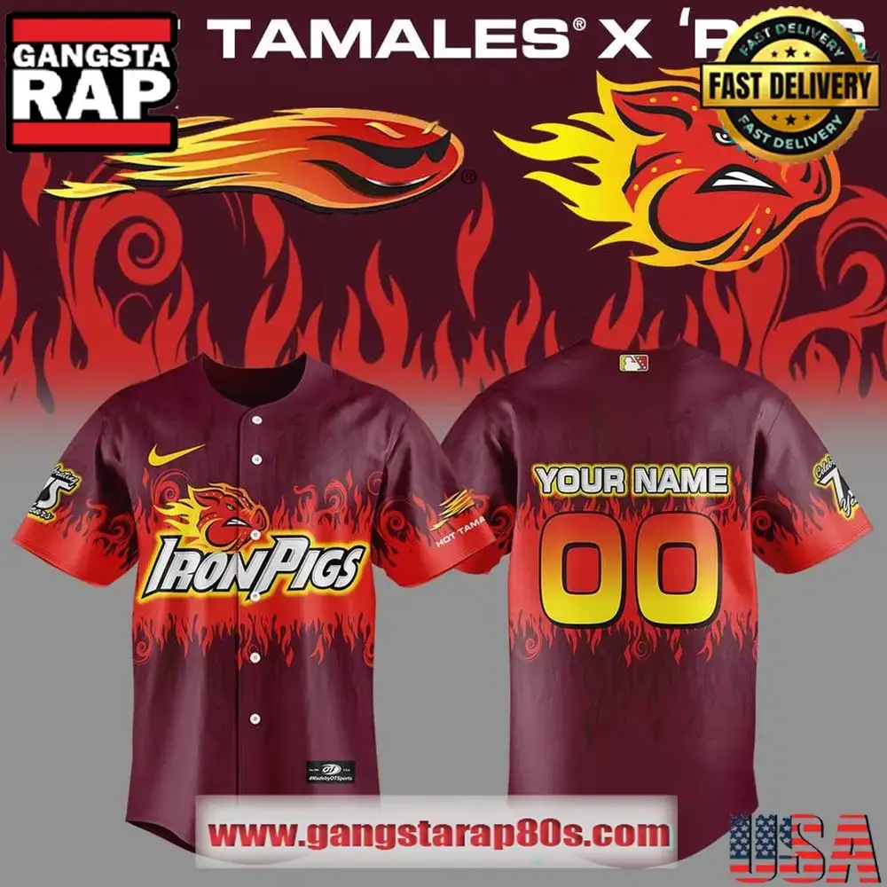 Lehigh Valley IronPigs x Hot Tamales Custom Baseball Jersey Image