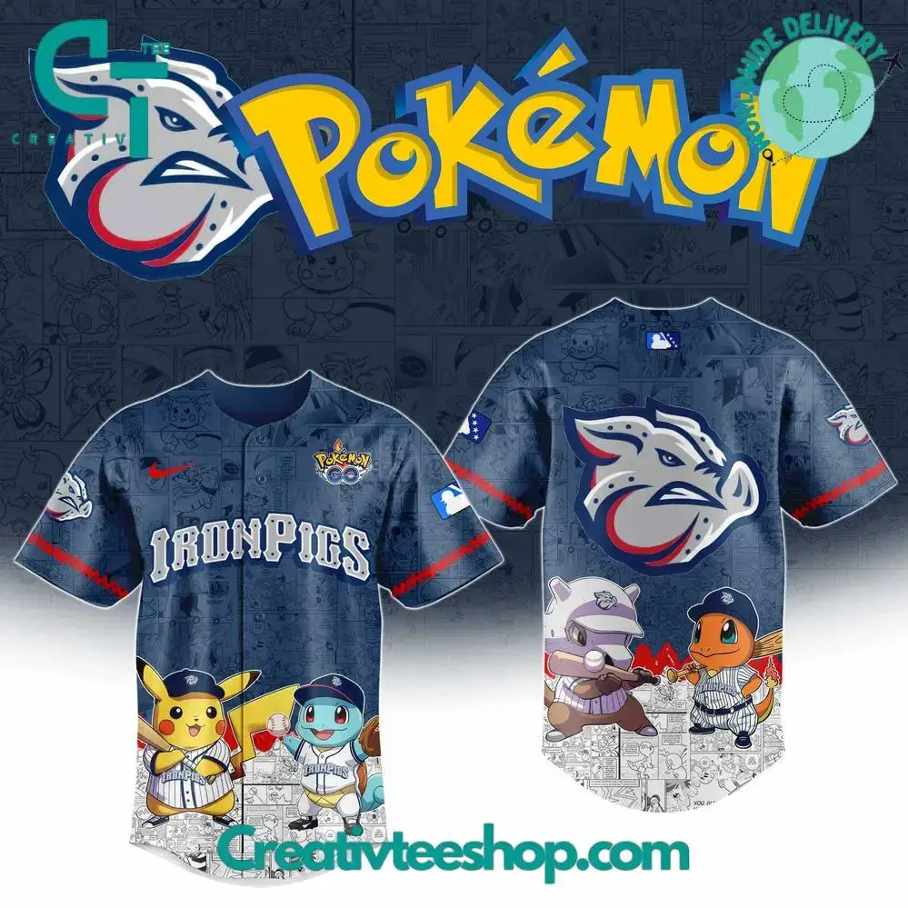 Lehigh Valley Ironpigs X Pokemon Go Special Baseball Jersey Image
