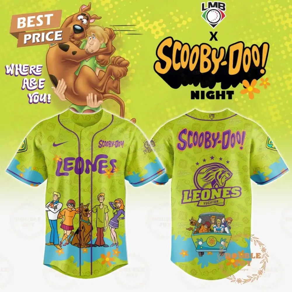 Leones De Yucatán Where Are You! Scooby-Doo! Night 2025 Limited Edition Baseball Jersey Image