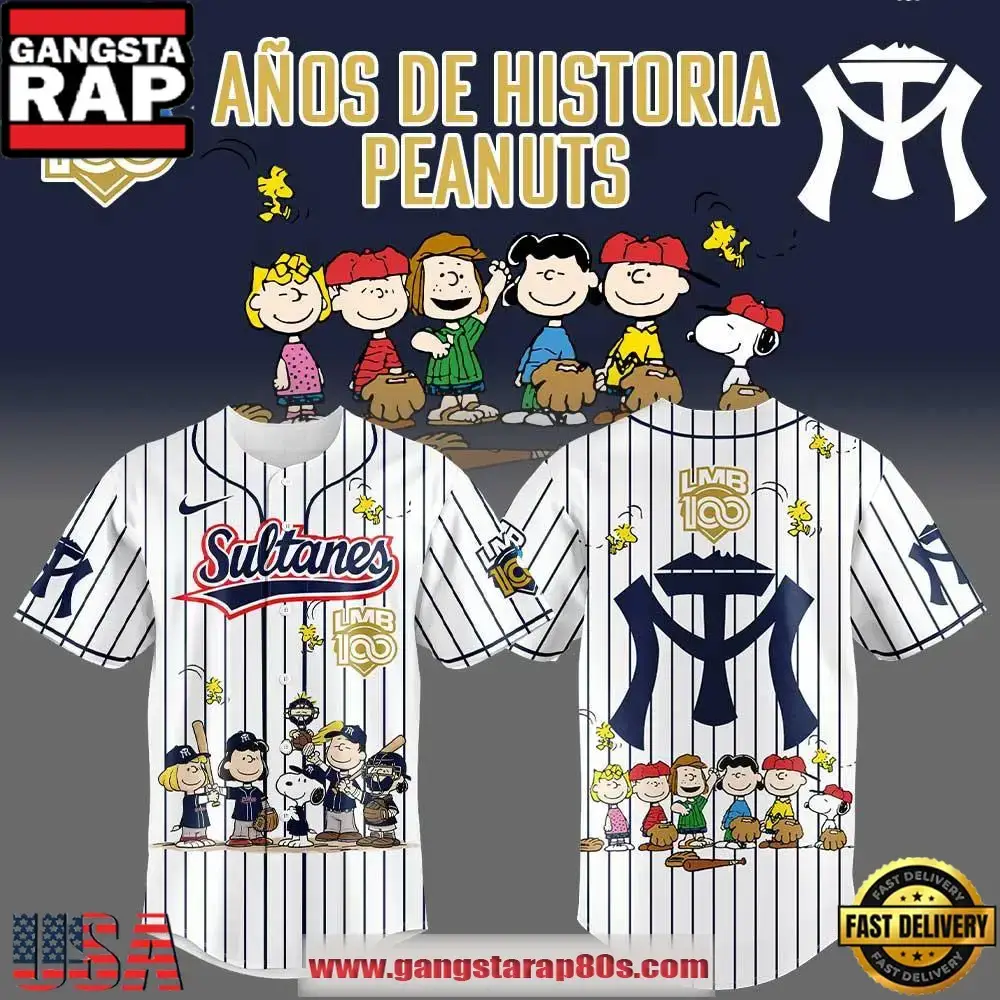 Leones de Yucat?n x Peanuts LMB 100th Anniversary Limited Edition Baseball Jersey Shirt Image
